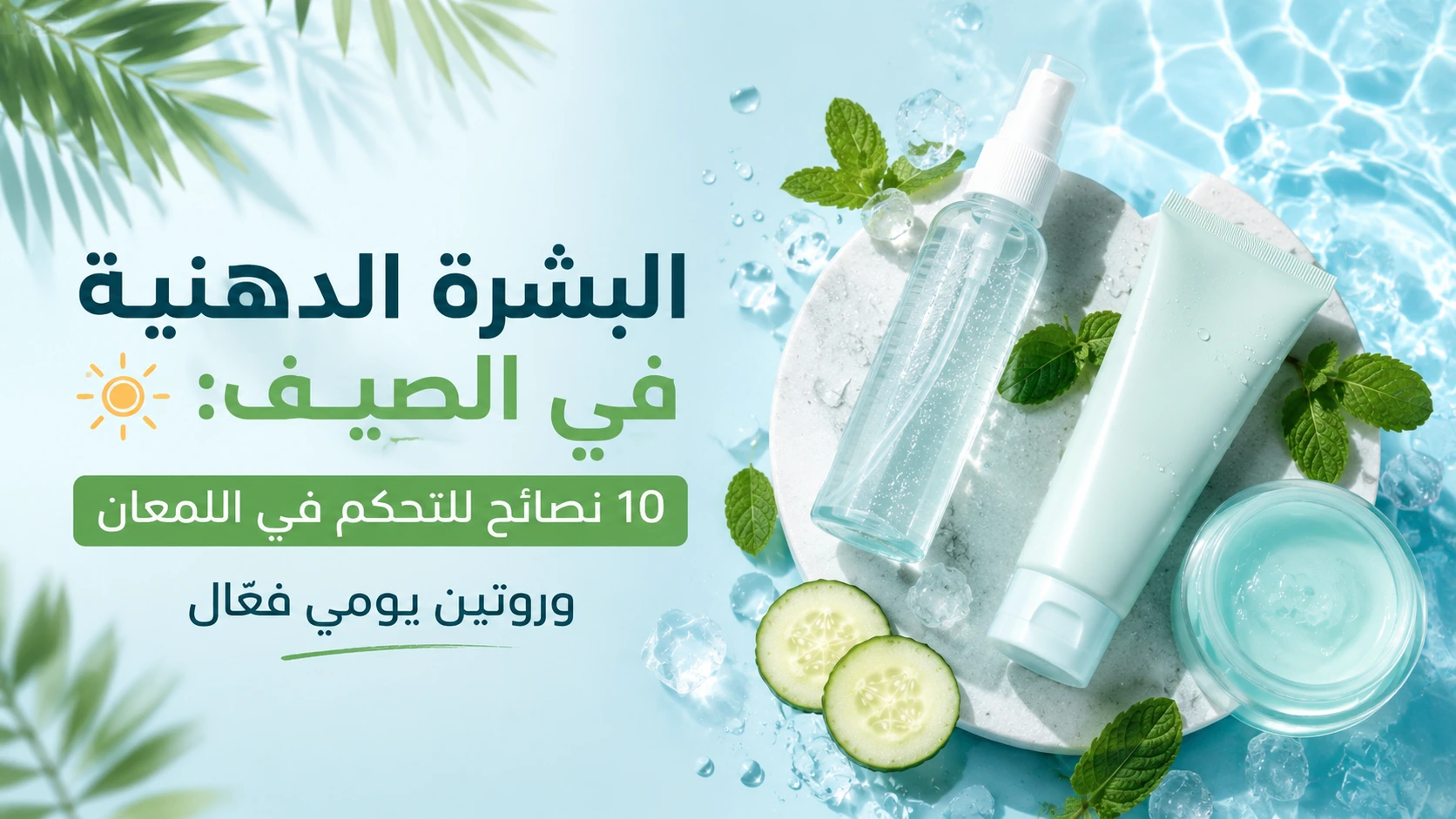 البشرة الدهنية في الصيف: 10 نصائح للتحكم في اللمعان وروتين يومي فعّال